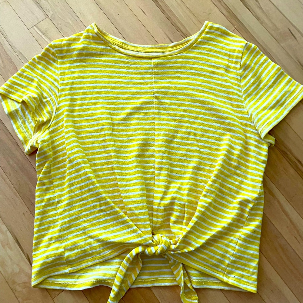 Yellow and White Striped T-Shirt